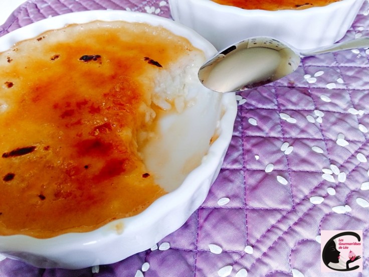 crème brûlée, crème, dessert, dessert facile, lait, riz riz rond, cannelle