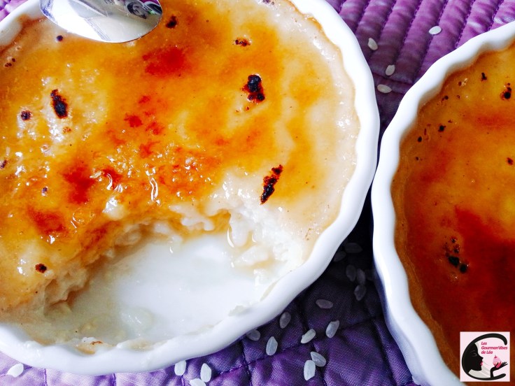 crème brûlée, lait, riz, riz rond, dessert, dessert revisité, caramel, caramélisé