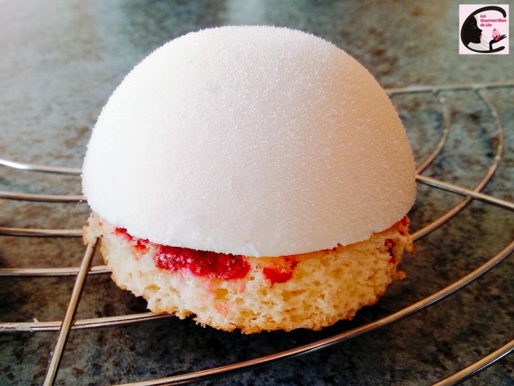 glace, crème glacée, sorbet, noix de coco, framboise, fruit, gâteau, génoise, dessert