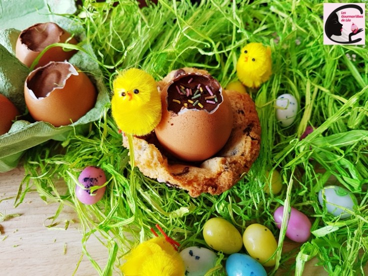 paques, chocolat, mousse, mousse chocolat, oeuf, oeuf coque, oeuf de paques, nid, cookie, pépites de chocolat, cupcake, poussin, dessert, dessert original, gourmandise, tradition